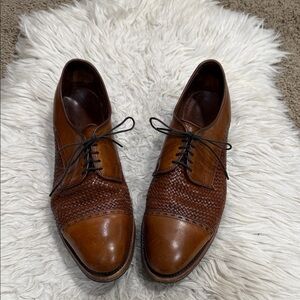 Allen Edmonds Brown Woven Leather Oxfords